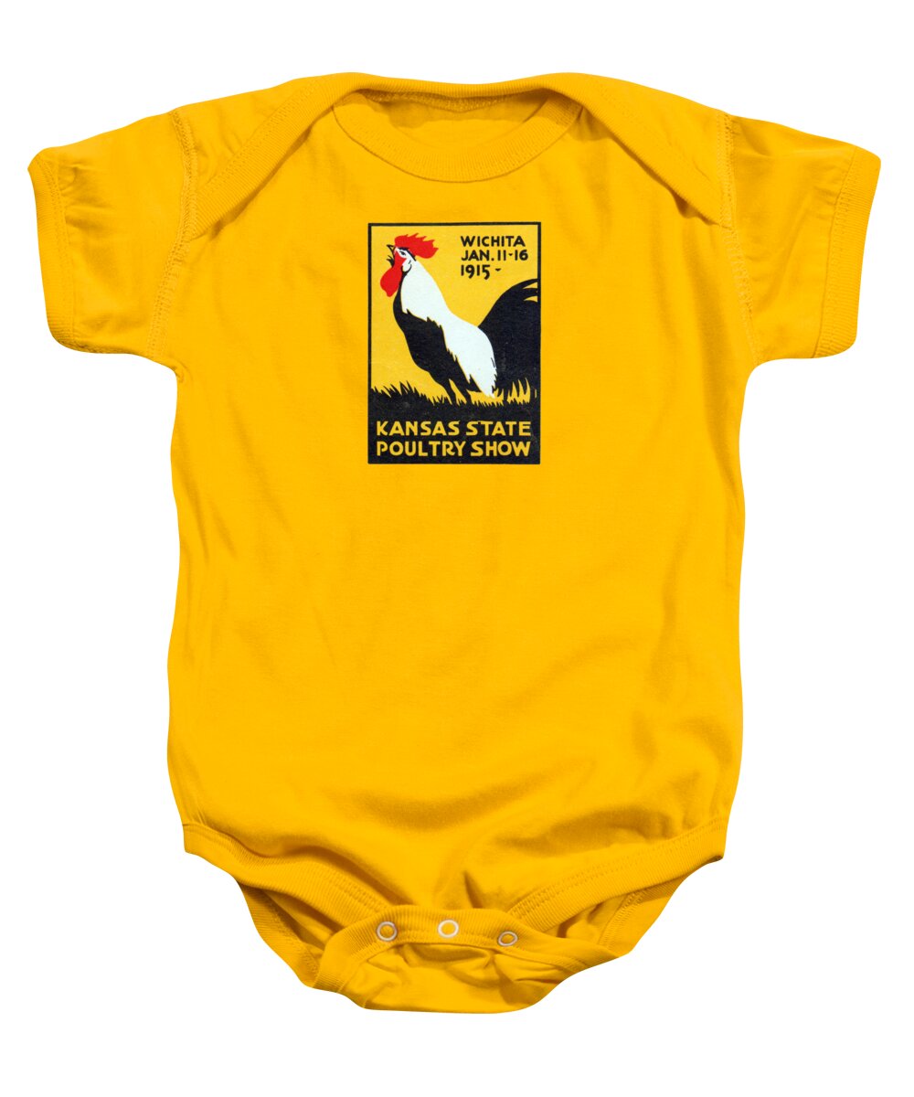 Poultry Baby Onesie featuring the painting 1915 Kansas Poultry Fair by Historic Image