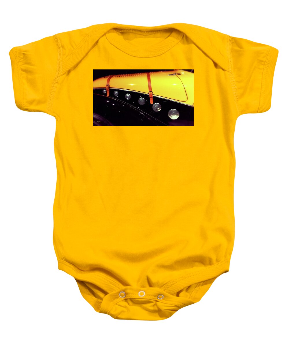 Wright Baby Onesie featuring the photograph 1936 Peugeot 402 Darl'mat Coupe III by Paulette B Wright