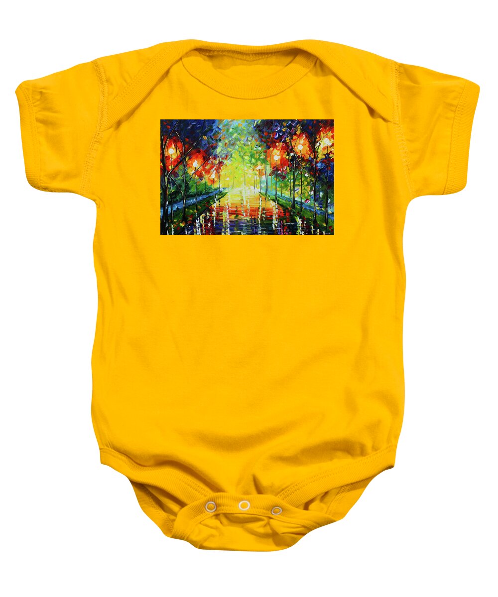 City Paintings Baby Onesie featuring the painting Bright Path #2 by Kevin Brown