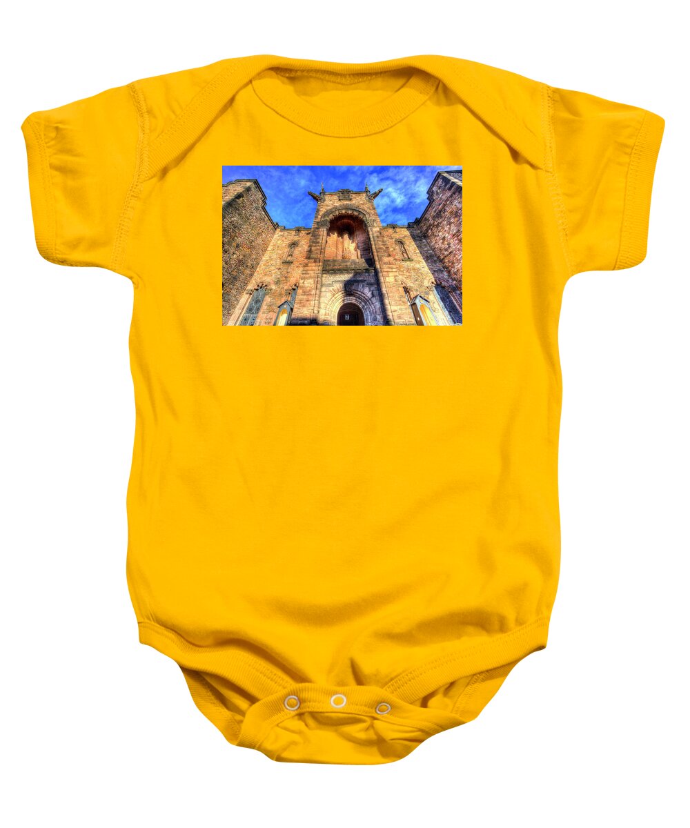 Edinburgh Baby Onesie featuring the photograph Edinburgh Castle #2 by David Pyatt