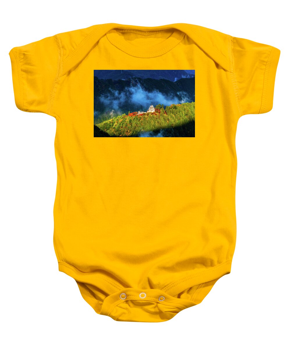 Landscape Baby Onesie featuring the photograph Gujyo Hachiman Castle #2 by Hisao Mogi