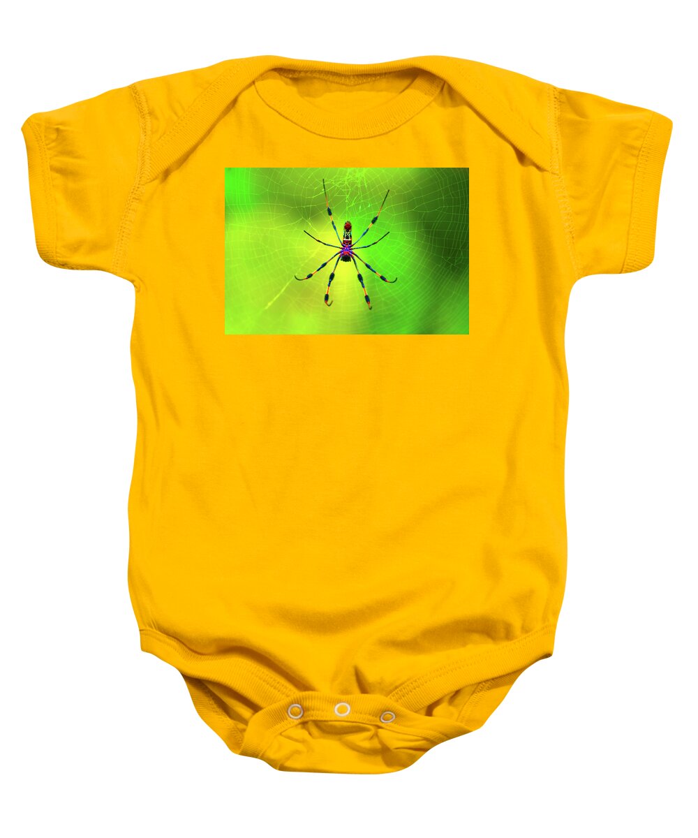Banana Spider Baby Onesie featuring the digital art 42- Come Closer by Joseph Keane