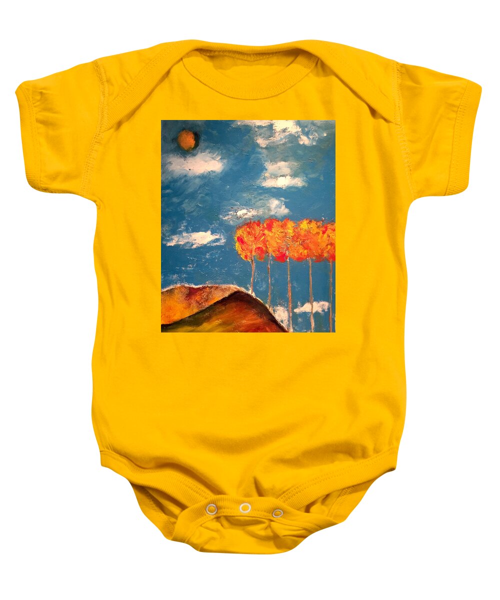 Trees Baby Onesie featuring the painting 5 Brothers by Dennis Ellman