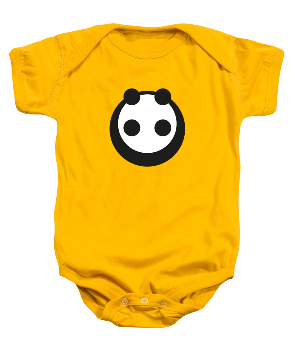 Panda Baby Onesie featuring the digital art A most minimalist Panda by Nicholas Ely