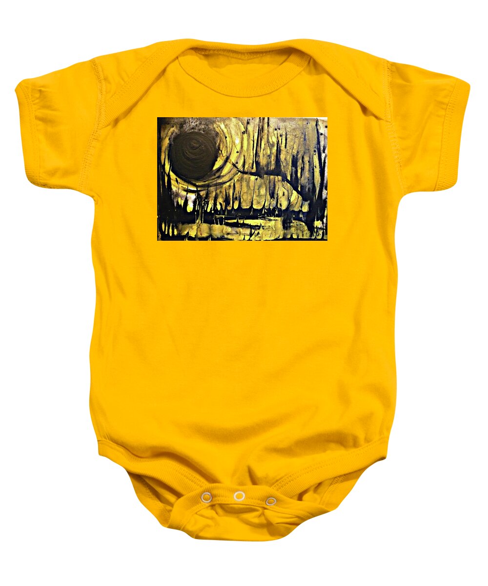 Gold Baby Onesie featuring the painting Abstract 8 by 'REA' Gallery