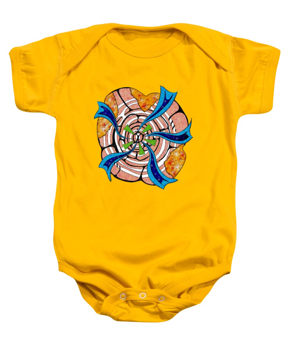 Black Baby Onesie featuring the painting Abstract digital art - Ciretta V3 by Cersatti