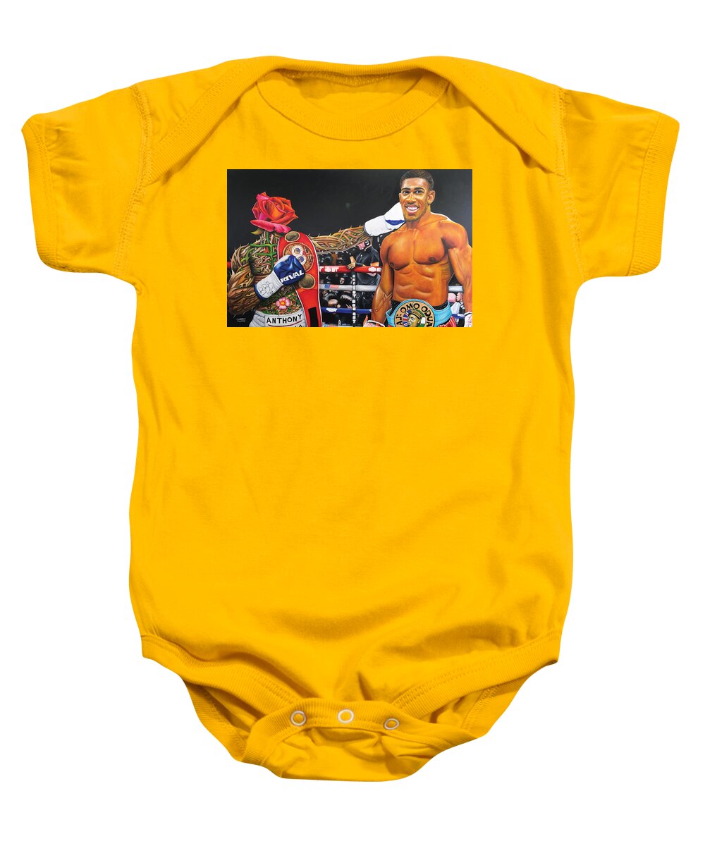 Africa Baby Onesie featuring the painting AJ Omo Oduduwa The World Champion by O Yemi Tubi