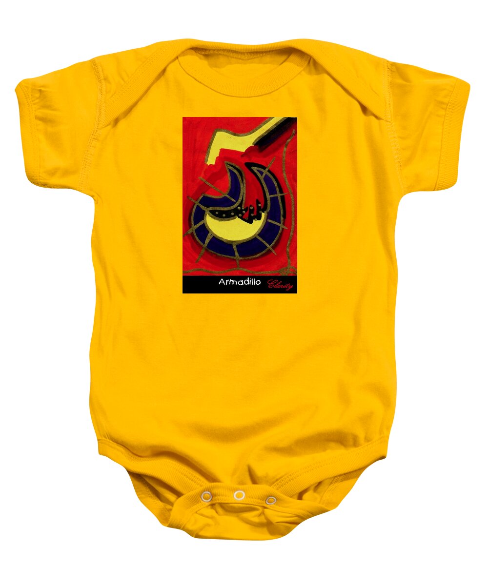 Armadillo Baby Onesie featuring the painting Armadillo by Clarity Artists