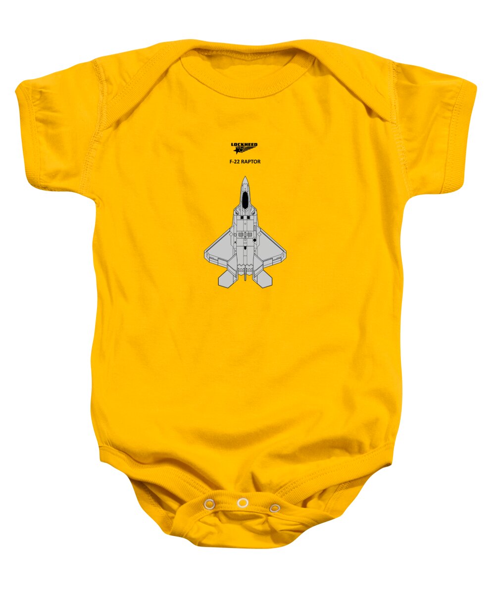 F-22 Raptor Baby Onesie featuring the photograph F-22 Raptor - White by Mark Rogan