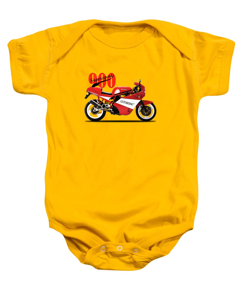 Ducati 900 Baby Onesie featuring the photograph Ducati 900 Super Sport 1990 by Mark Rogan