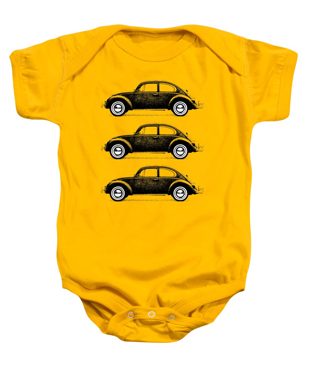Volkswagen Beetle Baby Onesie featuring the photograph Think Small by Mark Rogan