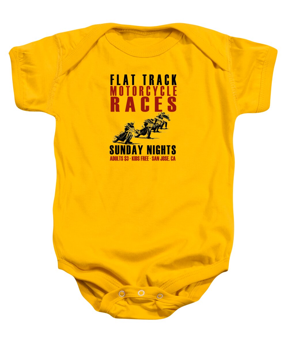 Flat Track Motorcycle Baby Onesie featuring the photograph Flat Track Motorcycle Races by Mark Rogan