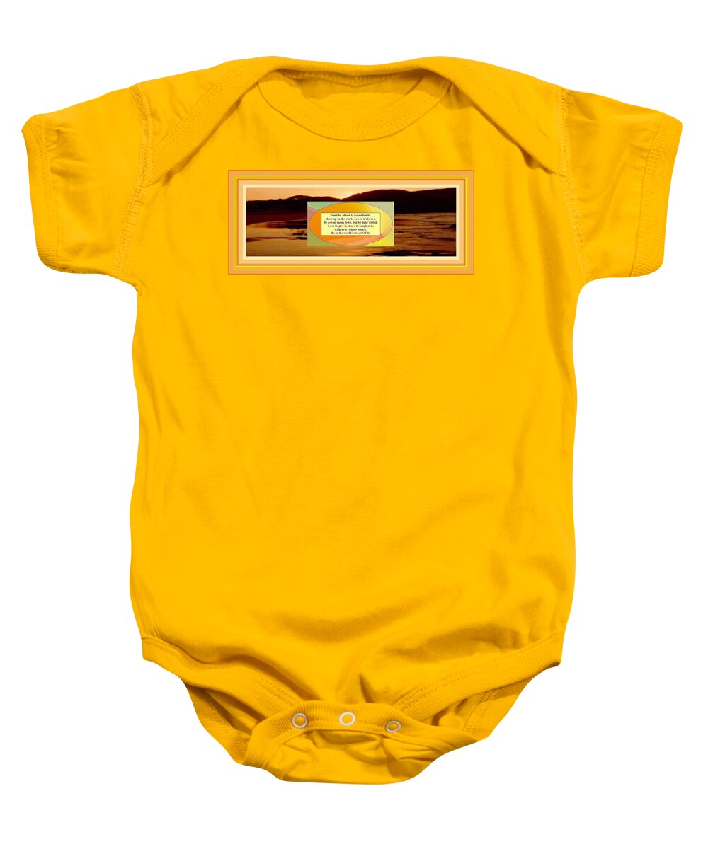 Authenticity Baby Onesie featuring the mixed media Authenticity by Julia Woodman