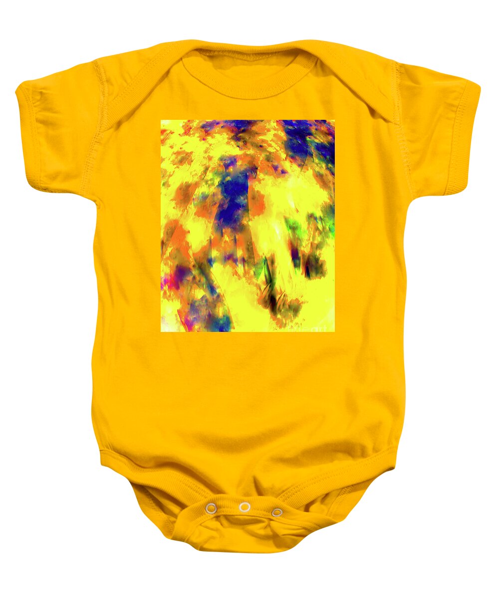Painting-abstract Acrylic Baby Onesie featuring the painting Beautiful Colors With Painted Window by Catalina Walker