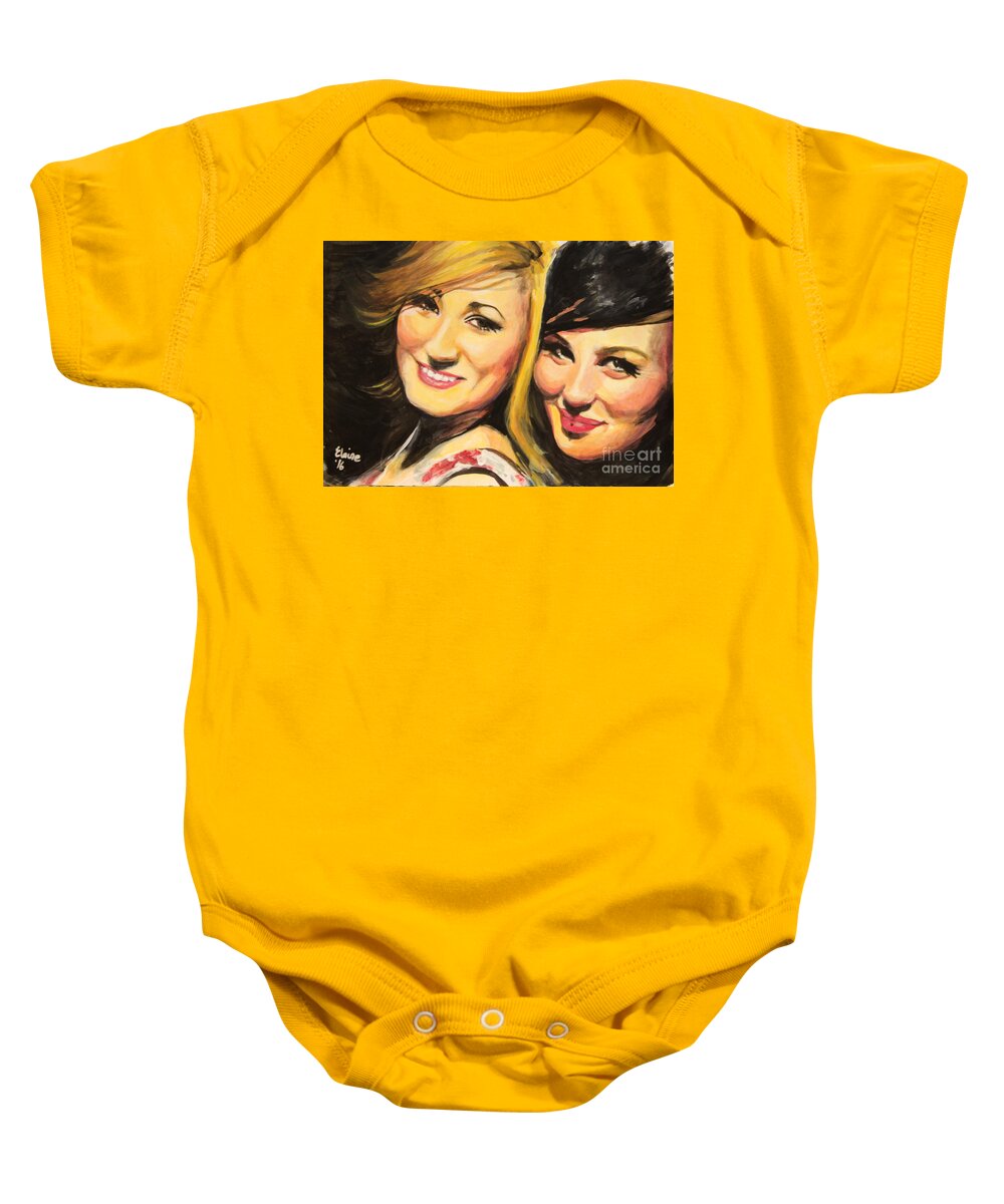 Best Friends Baby Onesie featuring the painting Best Friends by Elaine Berger