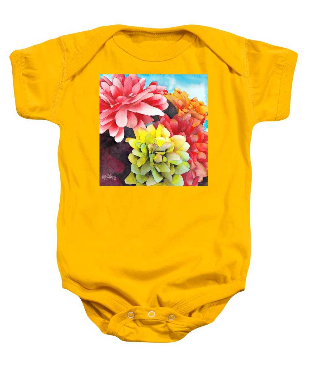 Watercolor Baby Onesie featuring the painting Bouquet by Ken Powers
