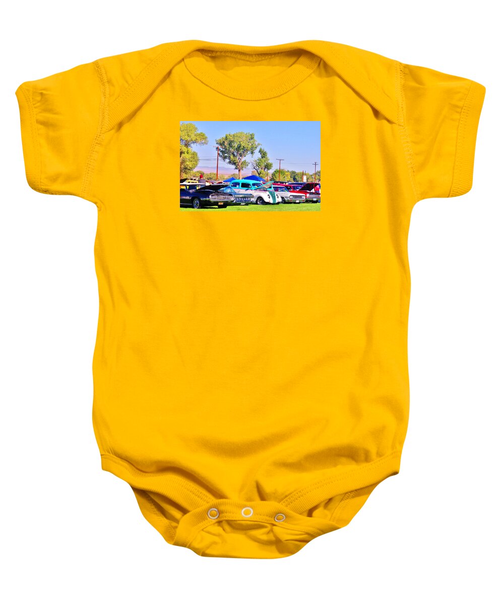 Bishop Ca Baby Onesie featuring the photograph Car Show Bishop by Marilyn Diaz