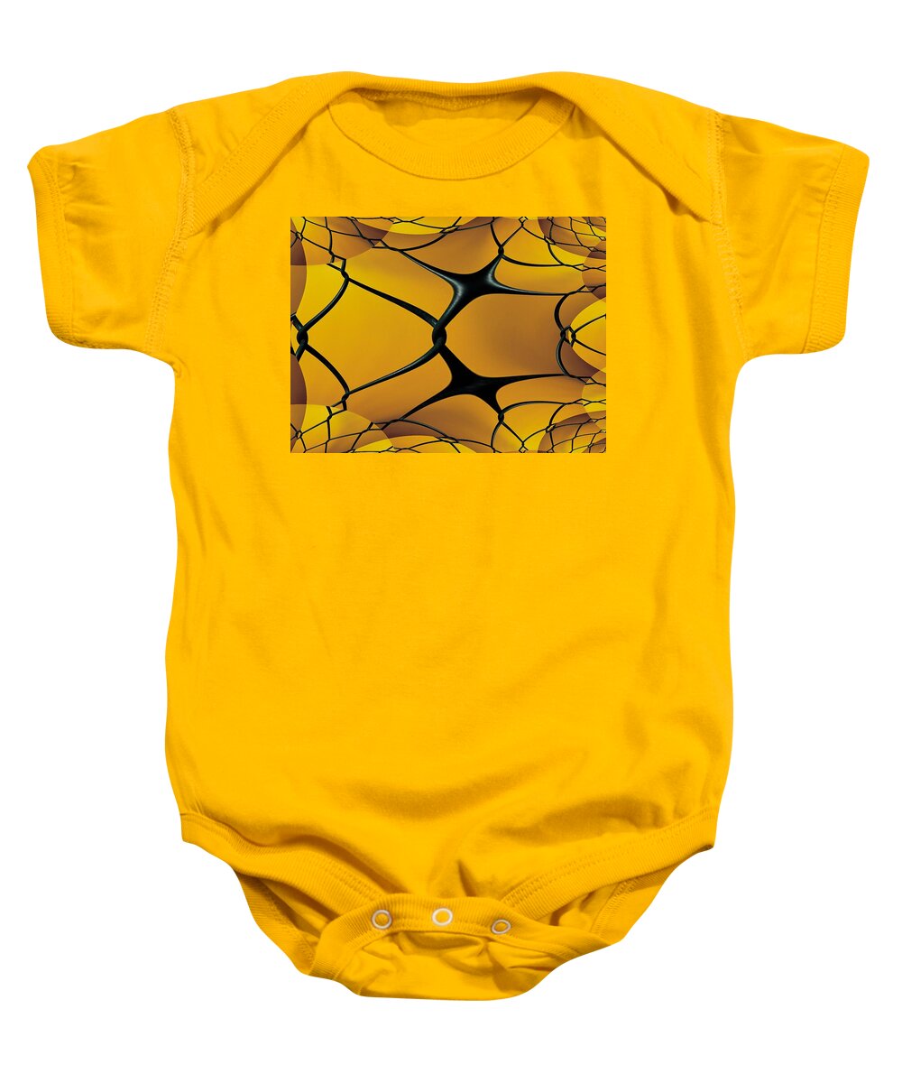 Chain Link Baby Onesie featuring the photograph Chain Link Fractal by Tim Allen