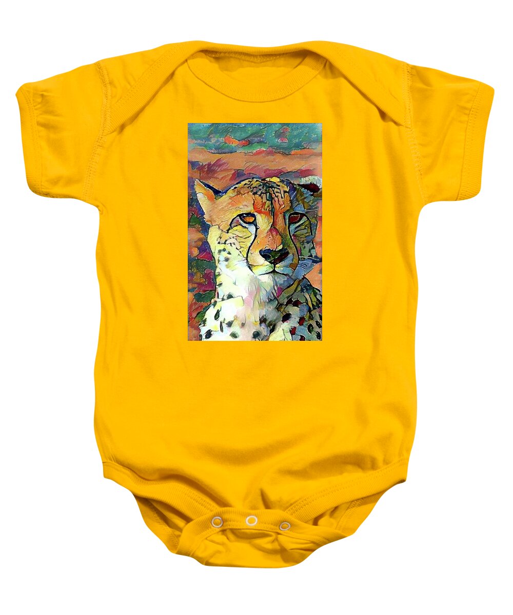Cheetah Baby Onesie featuring the photograph Cheetah Face by Gini Moore