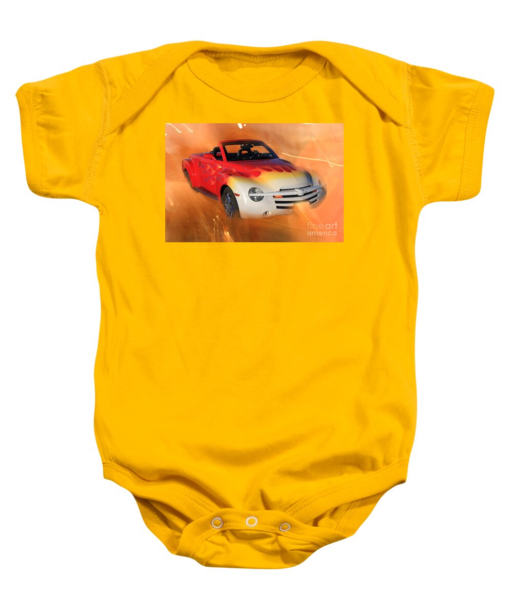 Car Baby Onesie featuring the photograph Chevy Charmer by Teresa Zieba