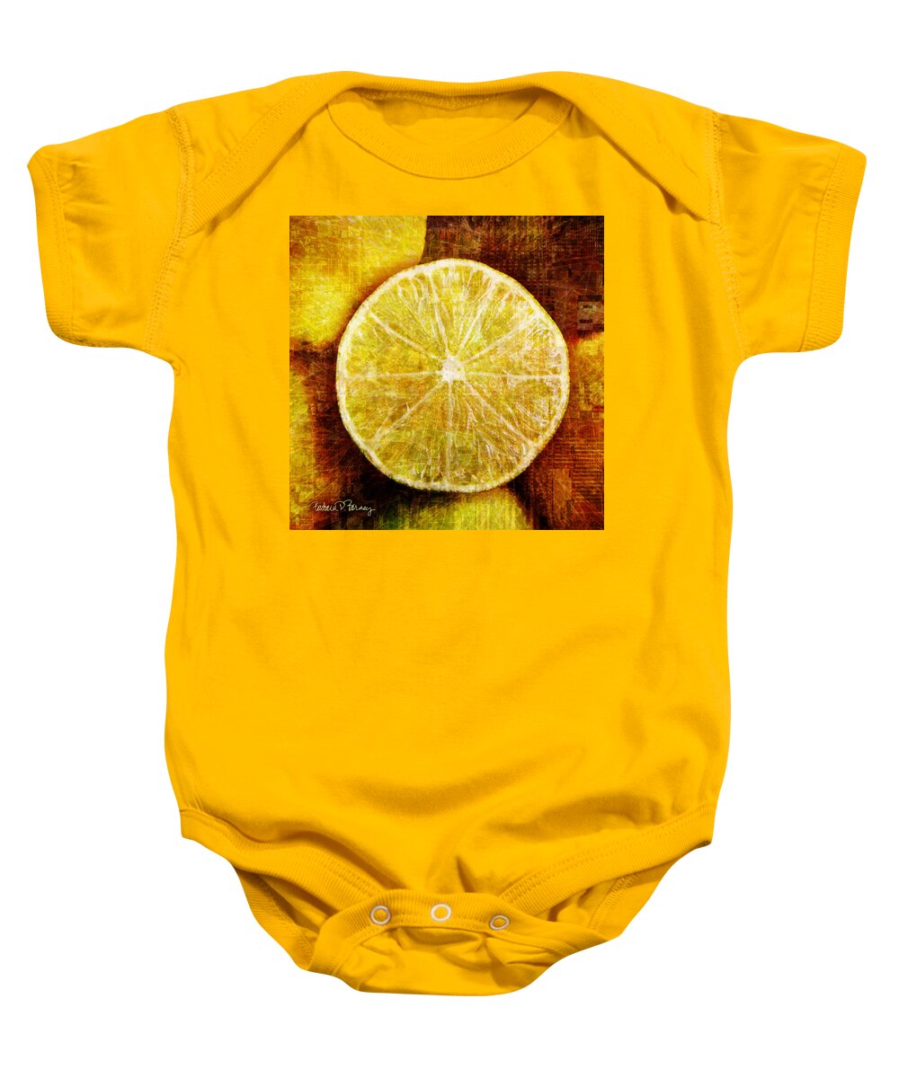 Lime Baby Onesie featuring the digital art Citrus by Barbara Berney