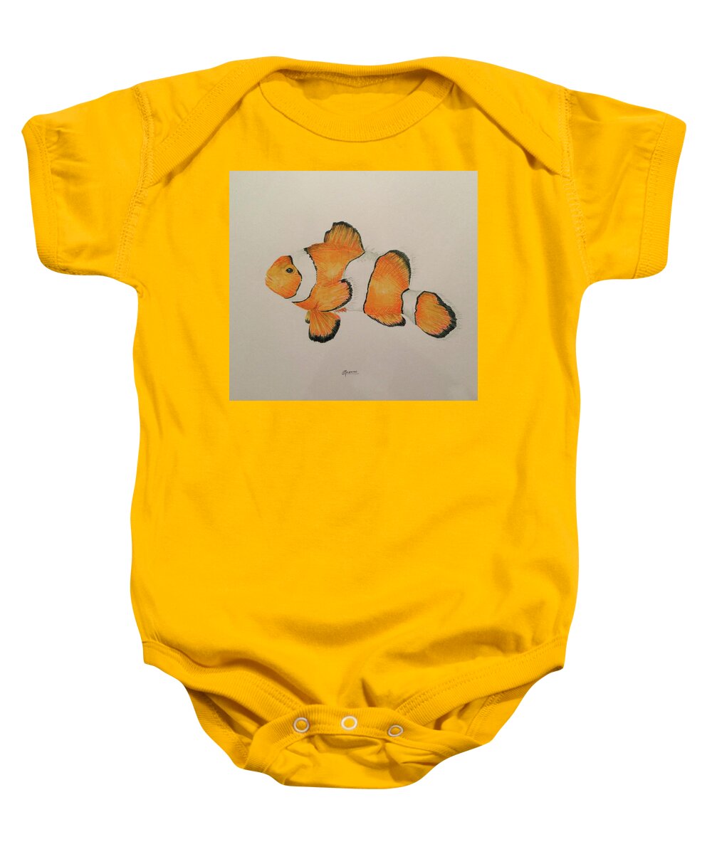 Clown Baby Onesie featuring the painting Clown Fish by Rick Adleman