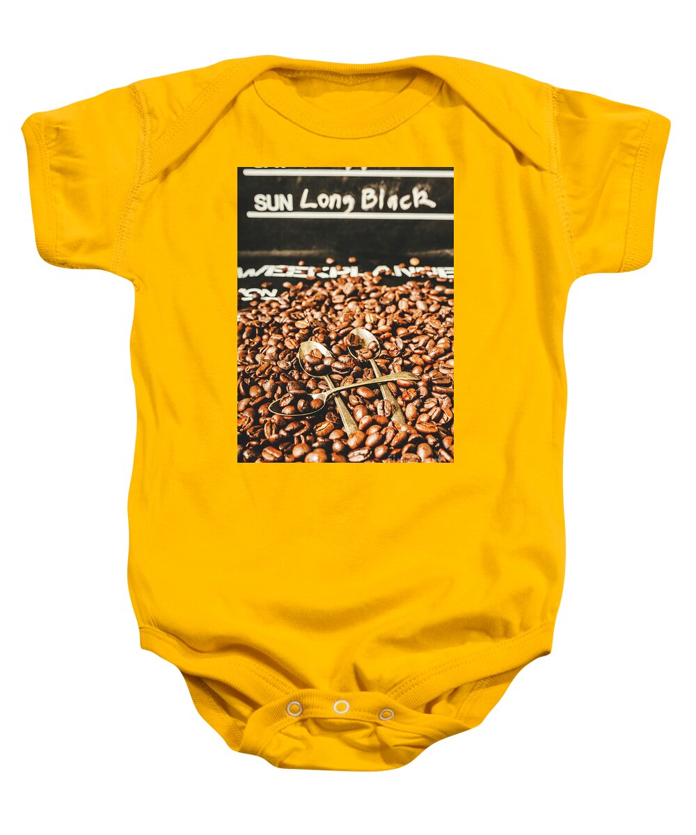 Cafe Baby Onesie featuring the photograph Coffee service scene by Jorgo Photography