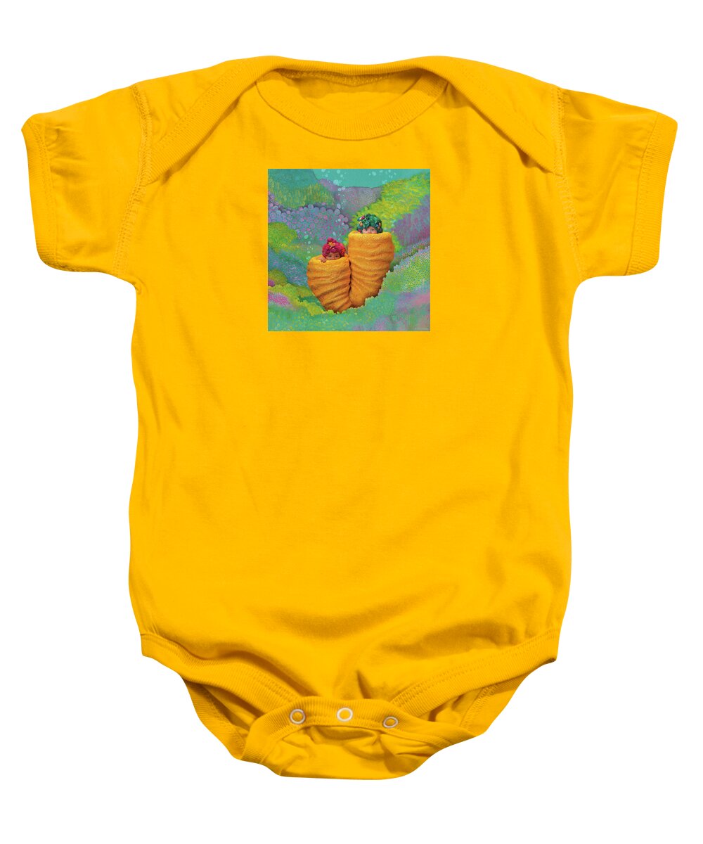 Under The Sea Baby Onesie featuring the photograph Coral Babies by Anne Geddes