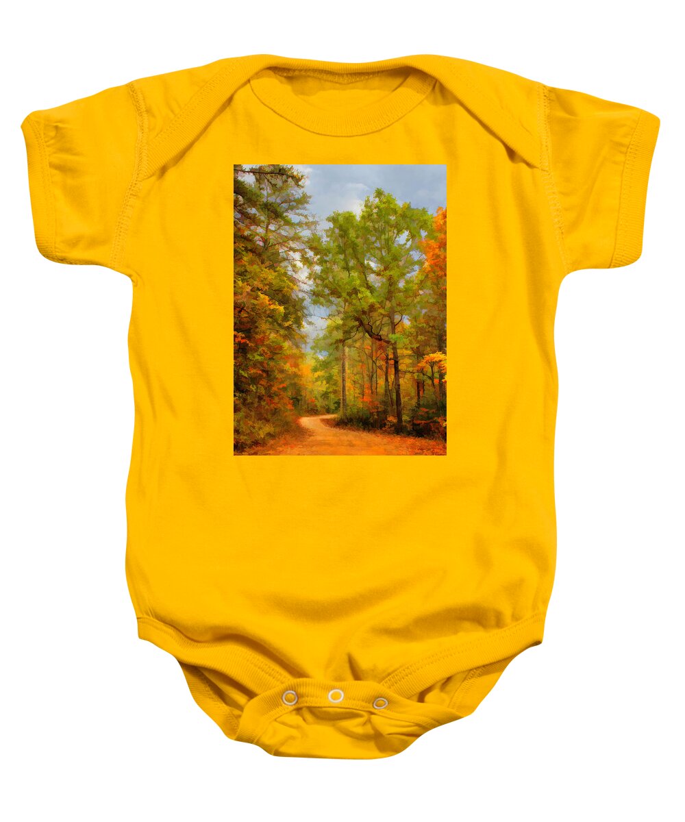 Fall Baby Onesie featuring the photograph Country Road Variation 1 by Lorraine Baum