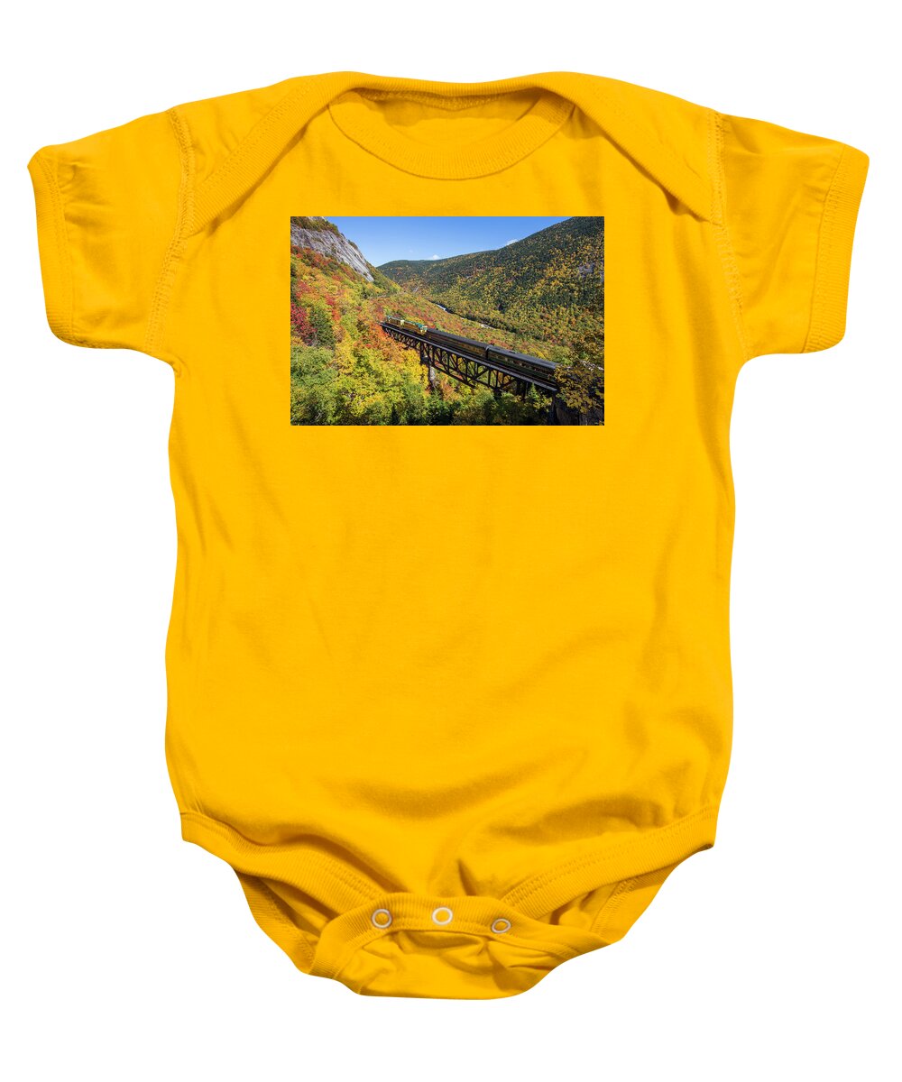 Crawford Baby Onesie featuring the photograph Crawford Autumn Train Trestle by White Mountain Images
