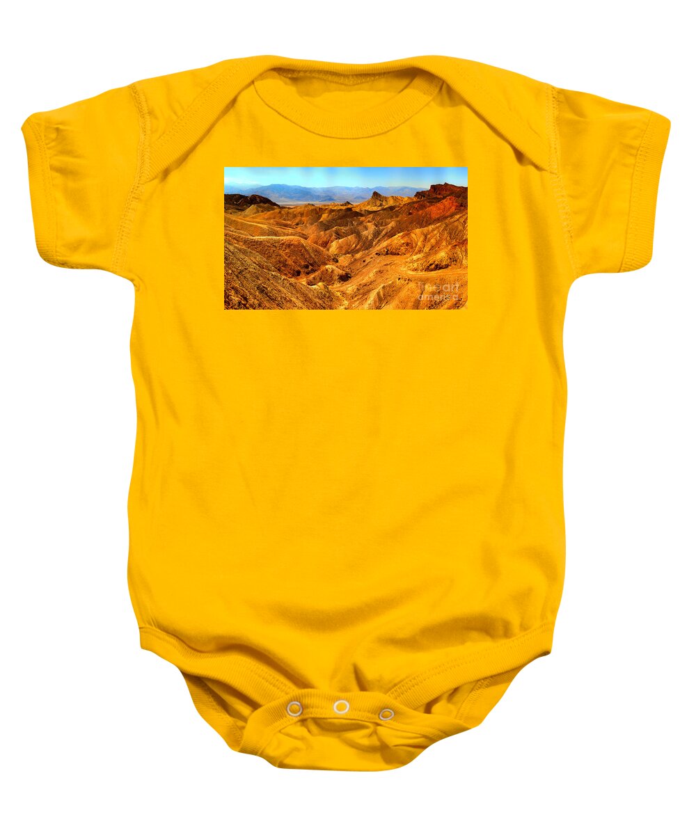 Zabriski Point Baby Onesie featuring the photograph Death Valley Zabriskie Point by Adam Jewell