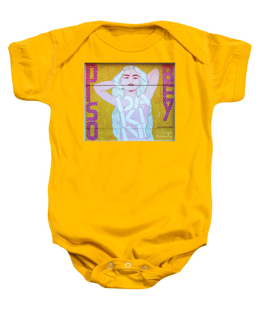 Asbury Park Baby Onesie featuring the photograph Disco Bey - Graffiti Art by Colleen Kammerer