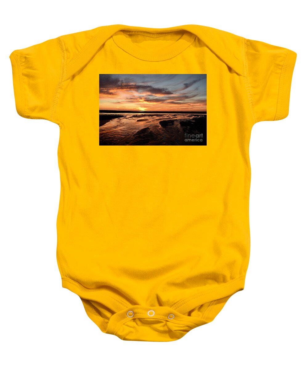 First Encounter Beach Baby Onesie featuring the photograph Dramatic Encounters Collection 01 by Debra Banks
