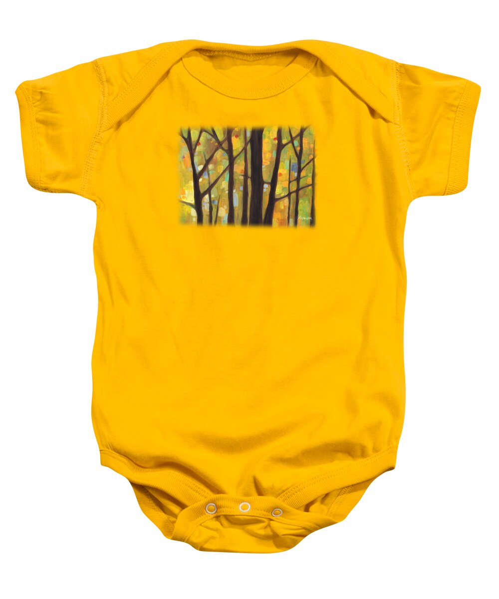 Dreaming Baby Onesie featuring the painting Dreaming Trees 1 by Hailey E Herrera
