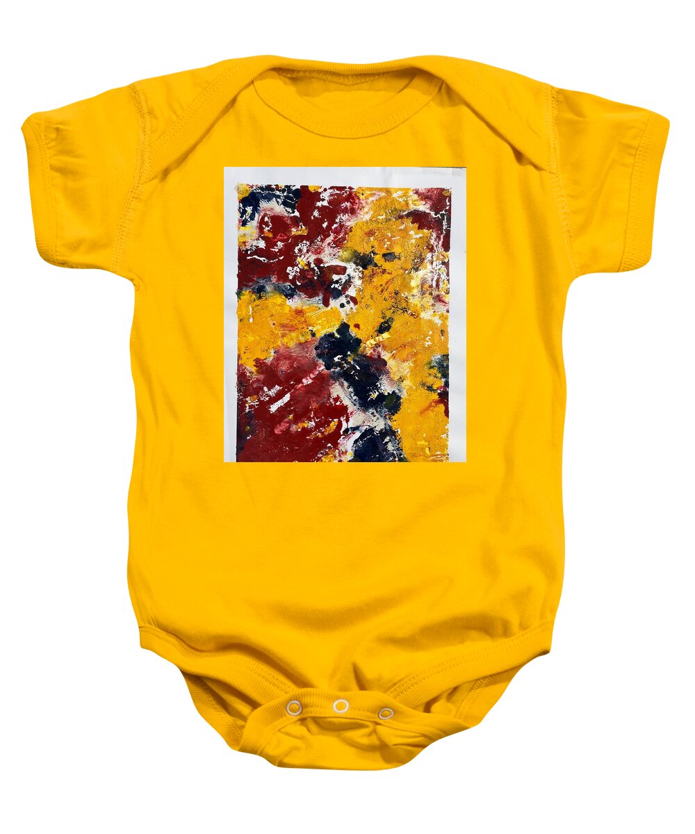 Abstract Baby Onesie featuring the painting Earth Tunes by Atanas Karpeles