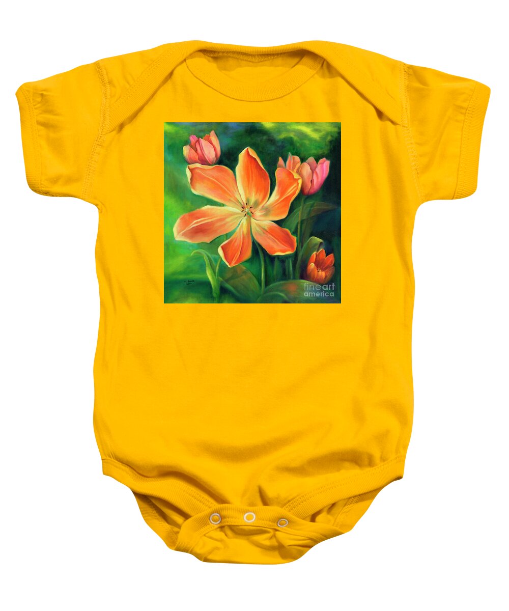 Still Life Baby Onesie featuring the painting Fading Beauty by Marlene Book