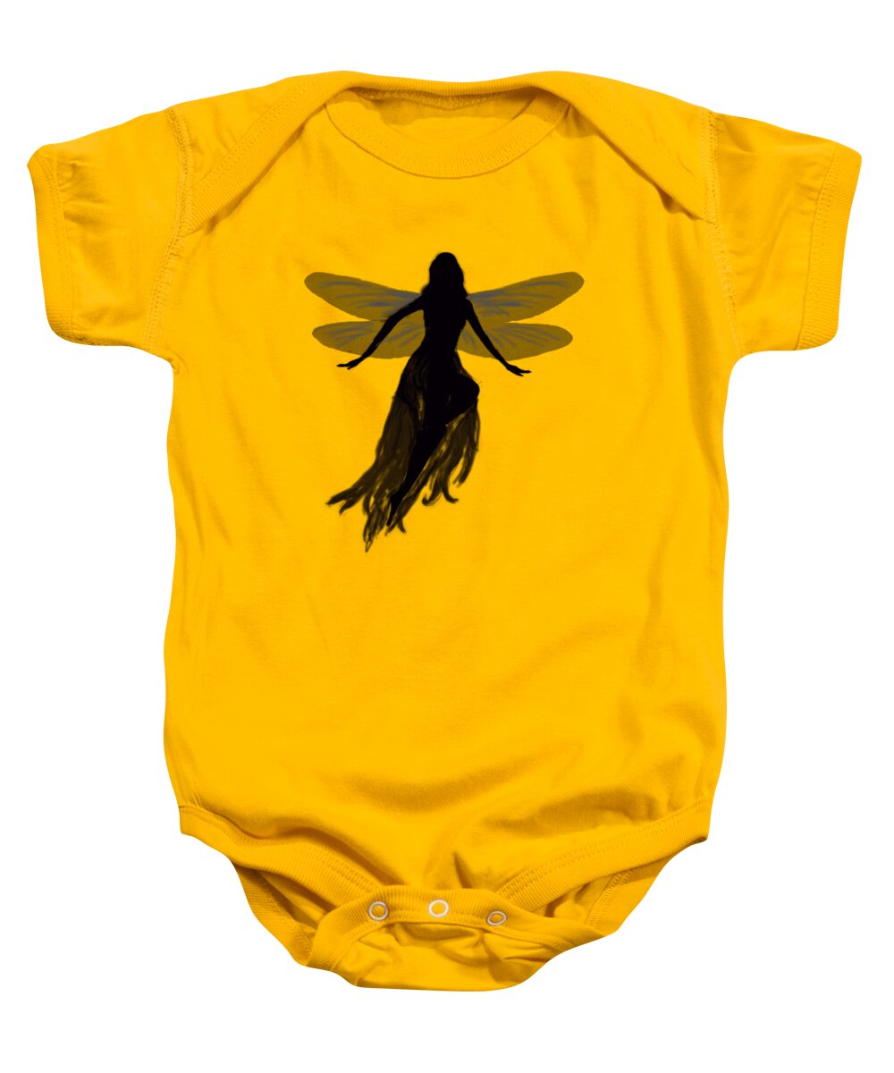 Fairy Baby Onesie featuring the painting Fairy Silhouette by Tom Conway