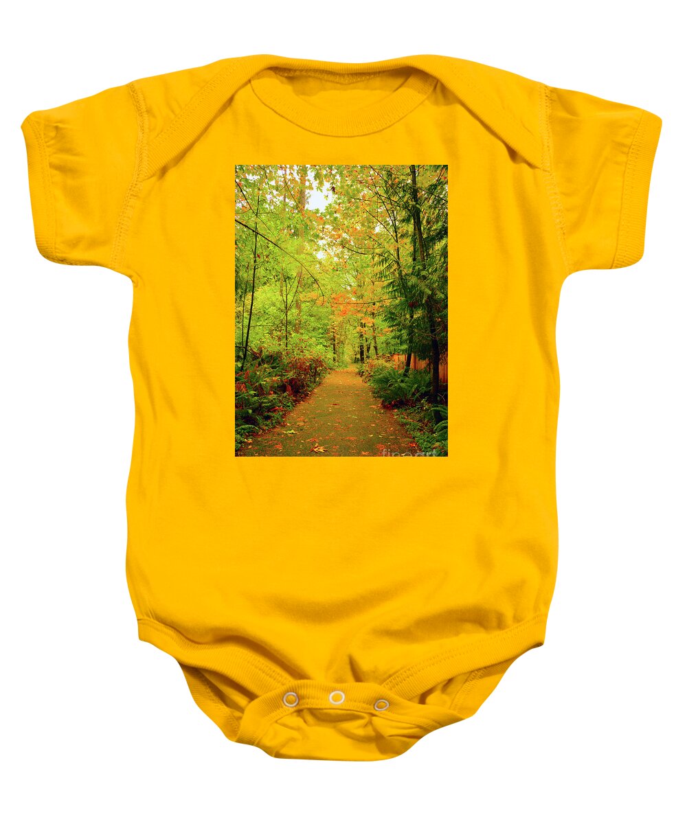 Fall Baby Onesie featuring the photograph Fall Path Too by Brian O'Kelly