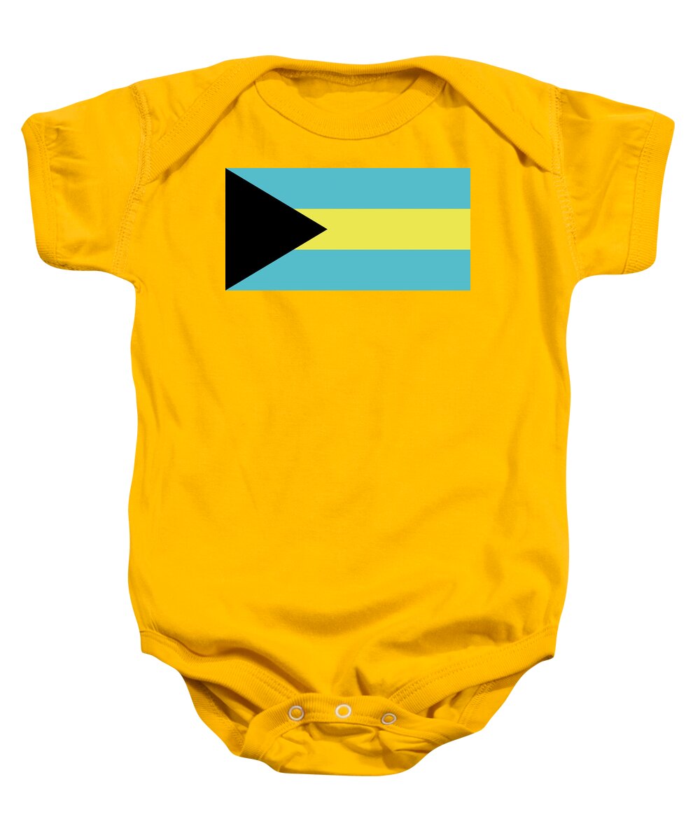 Bahamas Baby Onesie featuring the digital art Flag of the Bahamas by Roy Pedersen