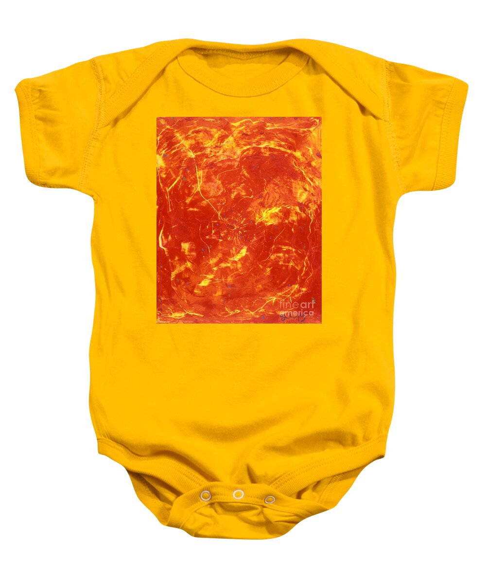 Flames Of Love Baby Onesie featuring the painting Flames of Love - BGFLO by Fr Bob Gilroy SJ