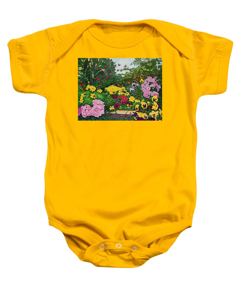 Flowers Baby Onesie featuring the painting Flower Garden XII by Michael Frank
