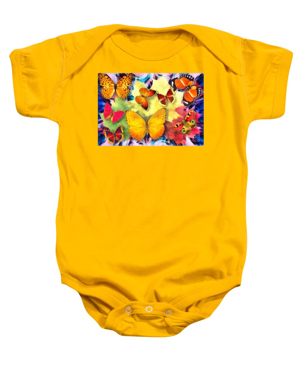 Butterflies Baby Onesie featuring the photograph Fritillary by Jack Torcello