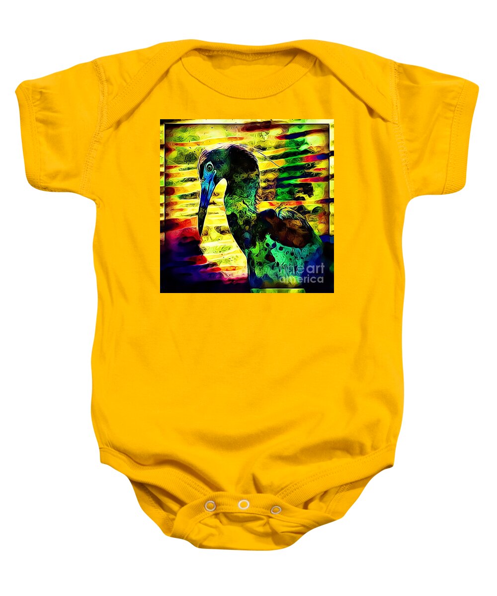  Baby Onesie featuring the photograph Funky Bird by Leslie Revels