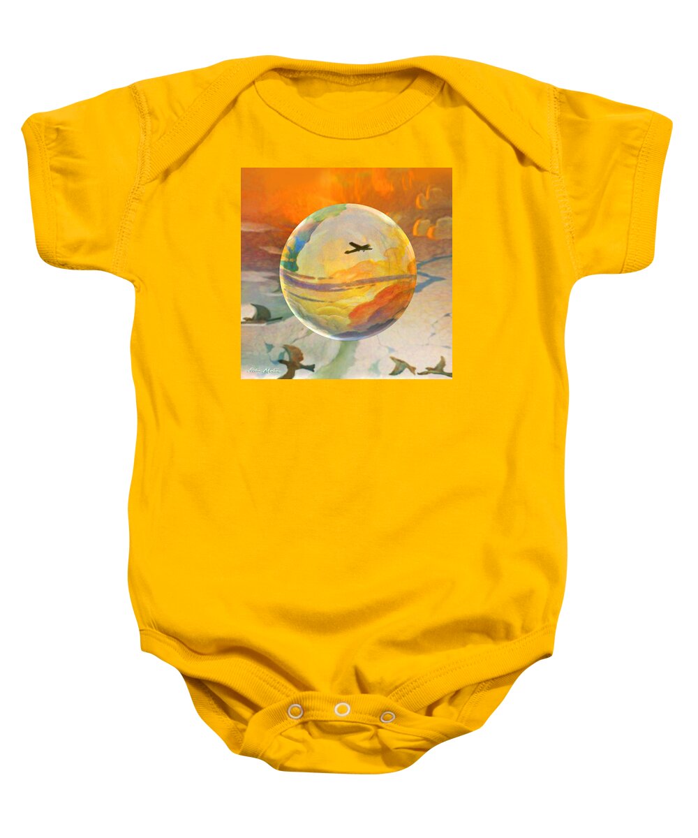  Golden Age Of Aviation Baby Onesie featuring the painting Golden Age of Flight by Robin Moline