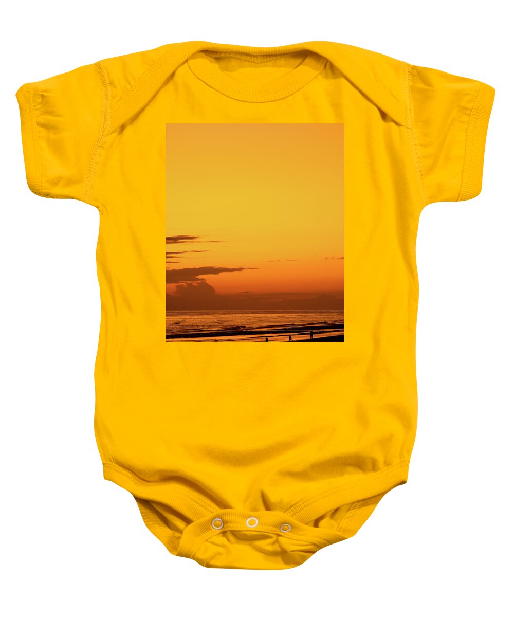 Beach Baby Onesie featuring the photograph Golden Beach Sunset by Steven Myers