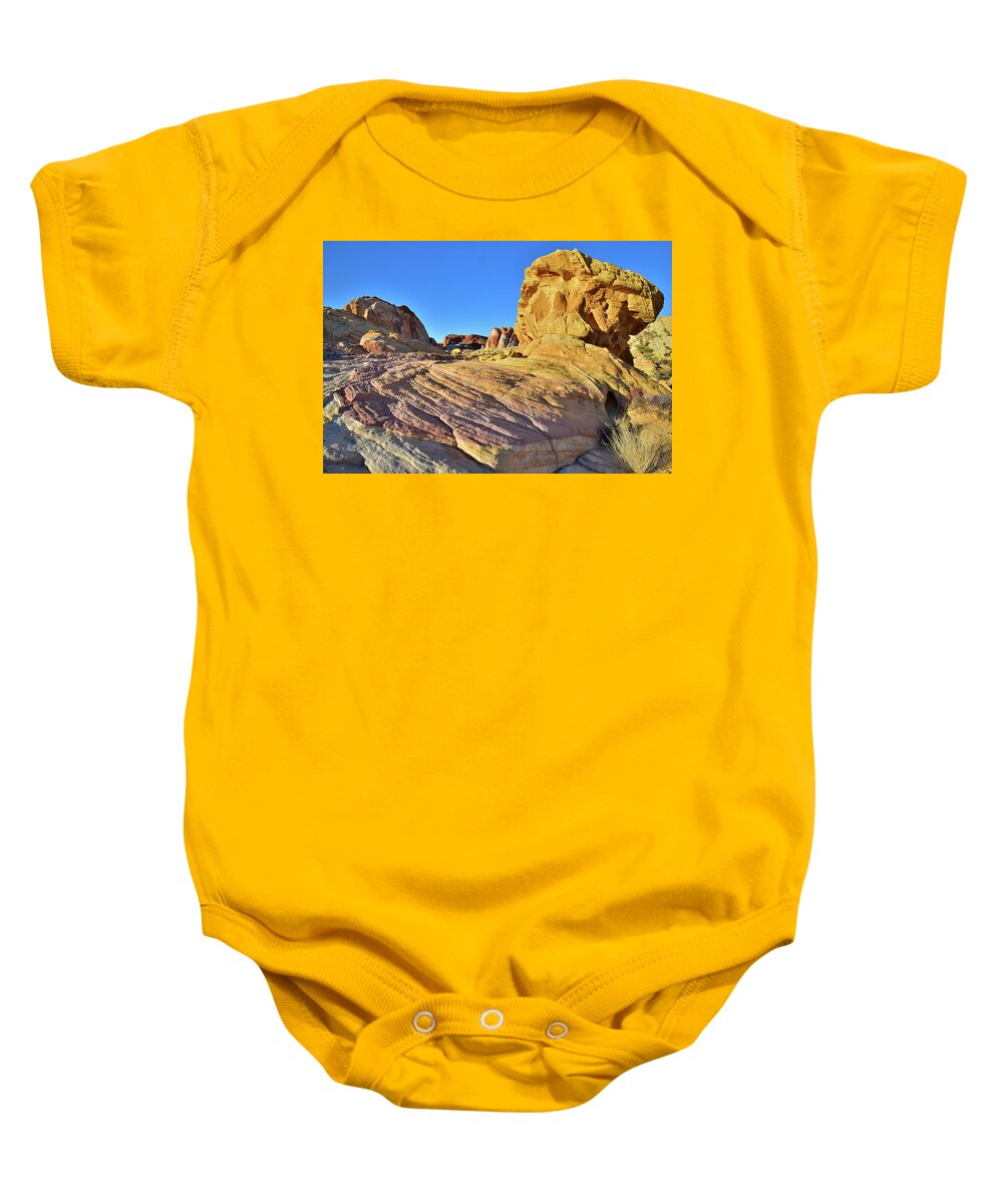 Valley Of Fire State Park Baby Onesie featuring the photograph Golden Throne and Domes in Valley of Fire by Ray Mathis