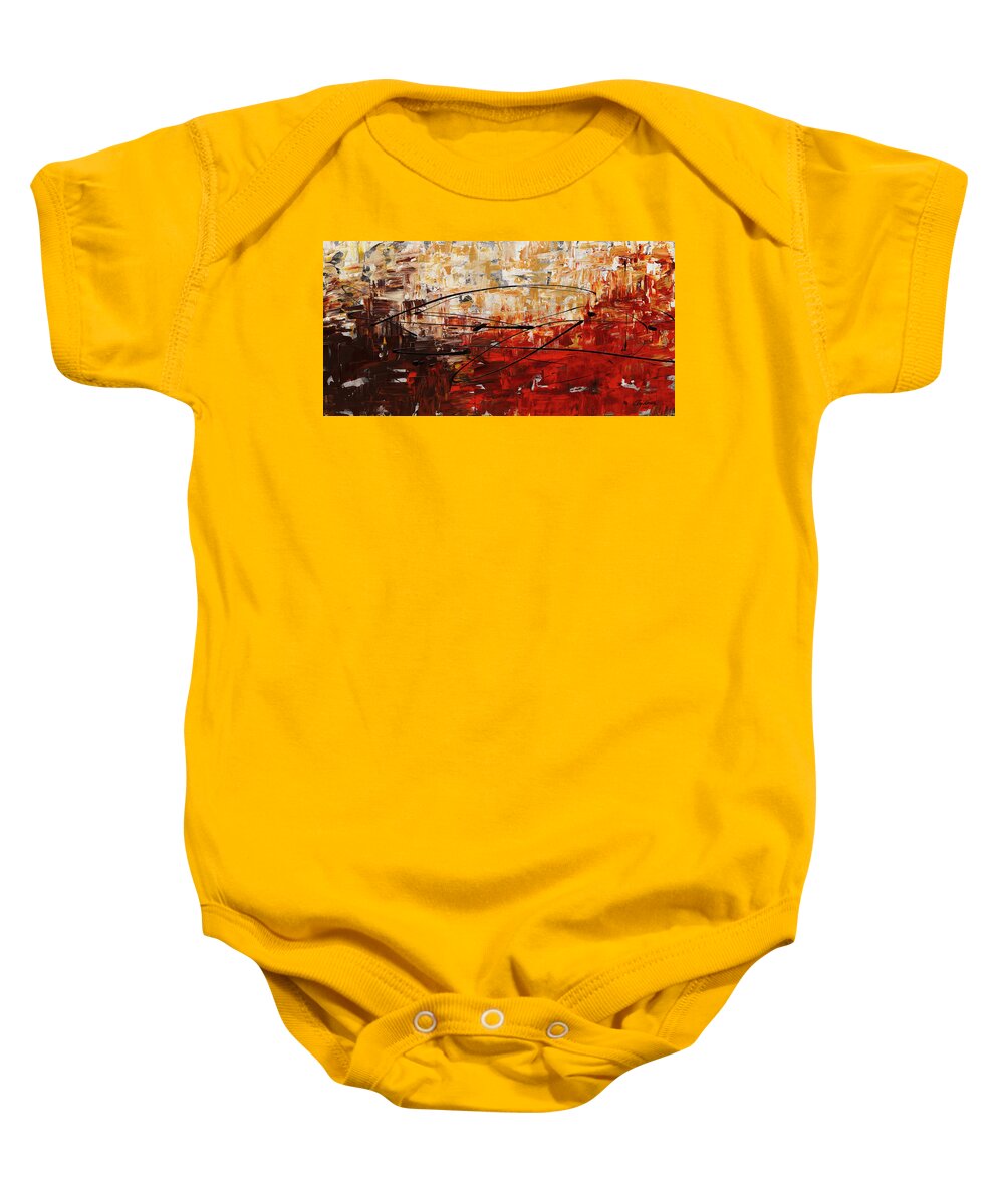 Abstract Art Baby Onesie featuring the painting Grand Vision by Carmen Guedez