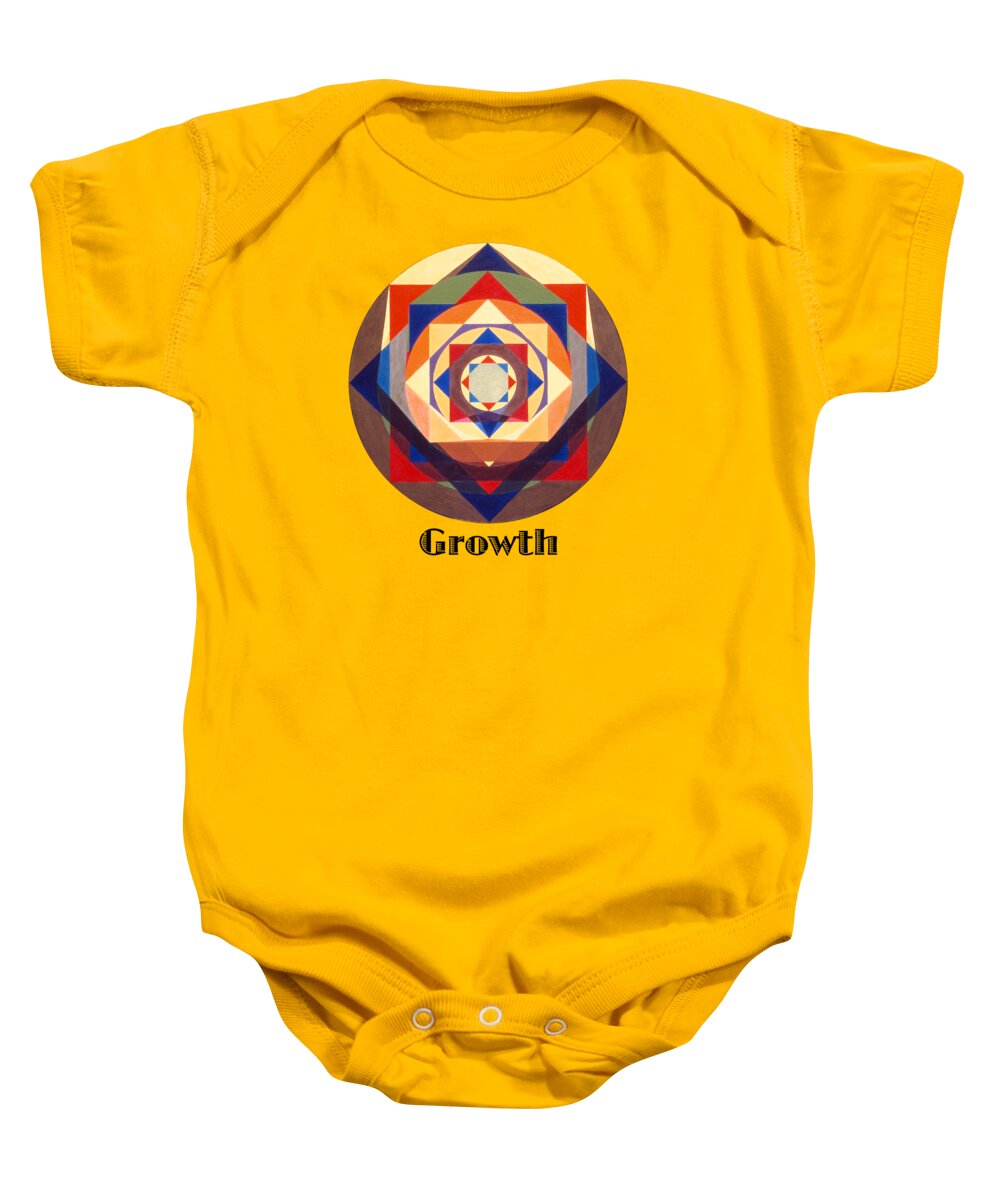 Painting Baby Onesie featuring the painting Growth text by Michael Bellon