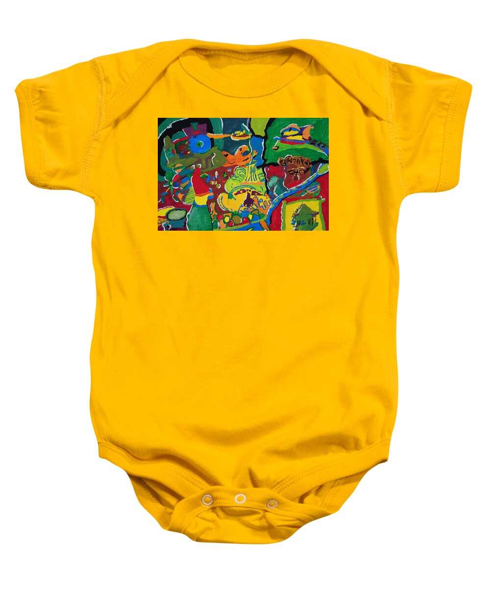 Abstract Baby Onesie featuring the painting Guest Artist - Tyler James Thorpe by Theresa Marie Johnson
