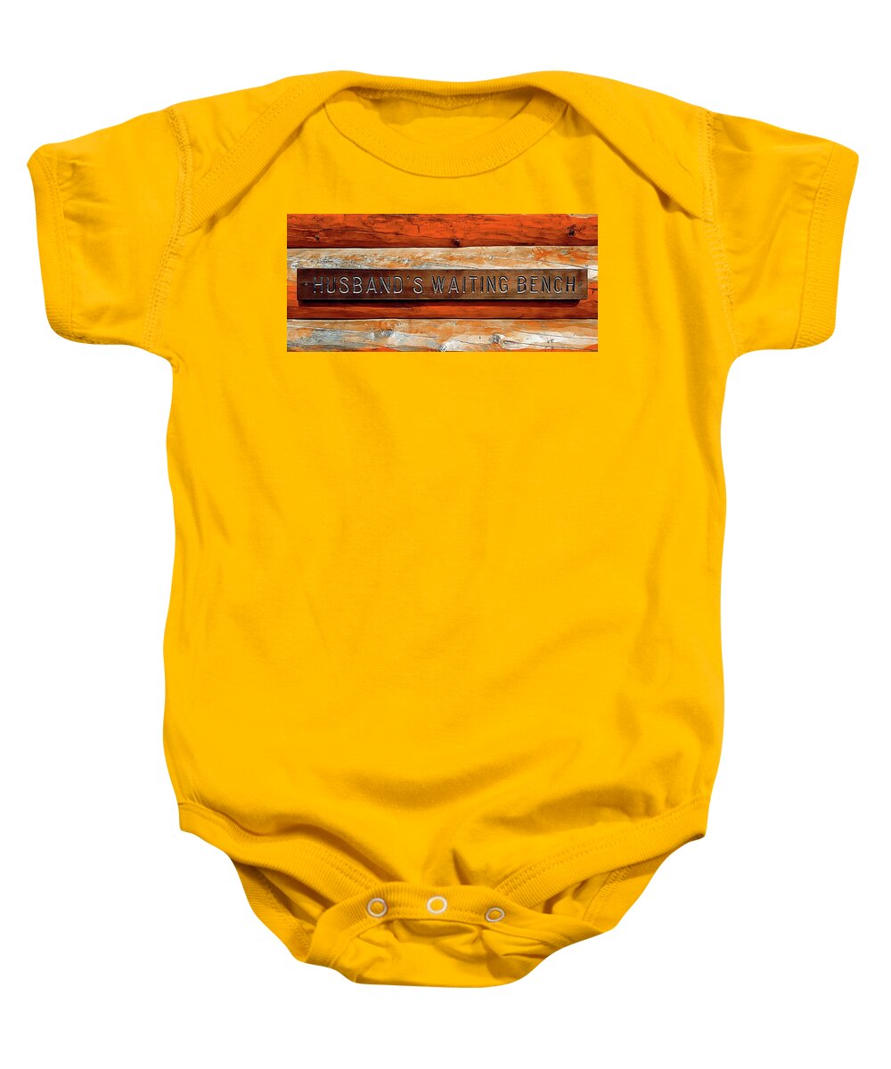 United States Baby Onesie featuring the photograph Husband's Waiting Bench - Denali National Park by Joseph Hendrix